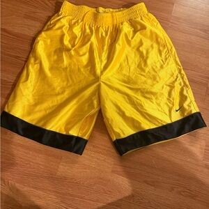 Nike Men's Athletic Shorts in Yellow with Black Trim